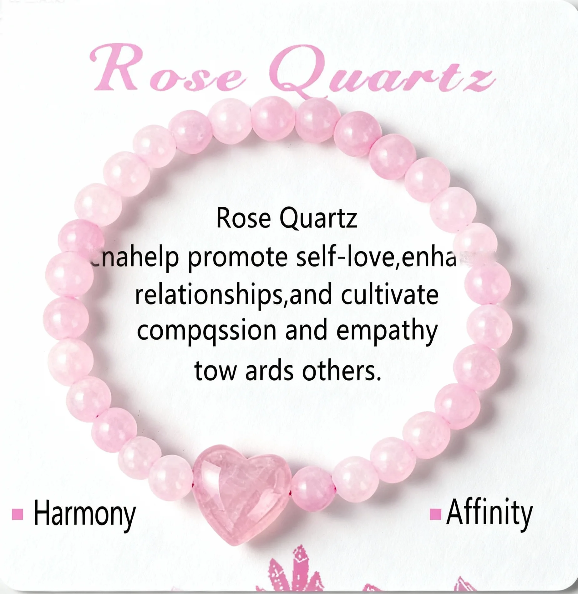 مجوهرات الخريف الأنيقة الوردية الكوارتز الحب بلون برازليتيس صديقة حفلة أساور من الحجر الطبيعي فريدة من نوعها جلب بطاقة #1