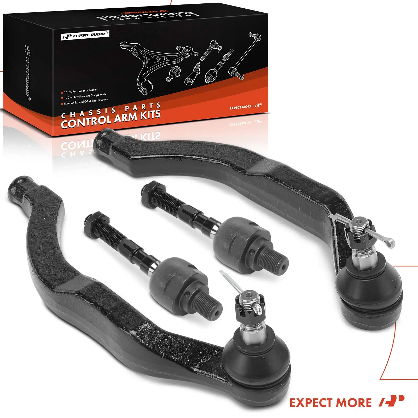 A-Premium 4x Front Inner & Outer Side Tie Rod End for Acura Legend 1991 1992 1993 1994 1995 53521SP0004