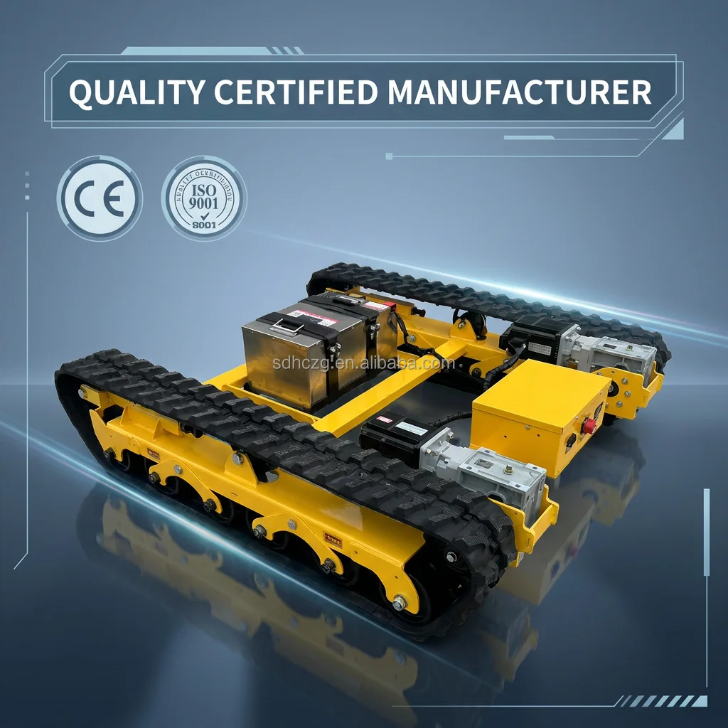 0-10 Ton Electric Remote Control Rubber Track Crawler Undercarriage Hydraulic Drive Cargo Carrier Forestry Machine High Strength