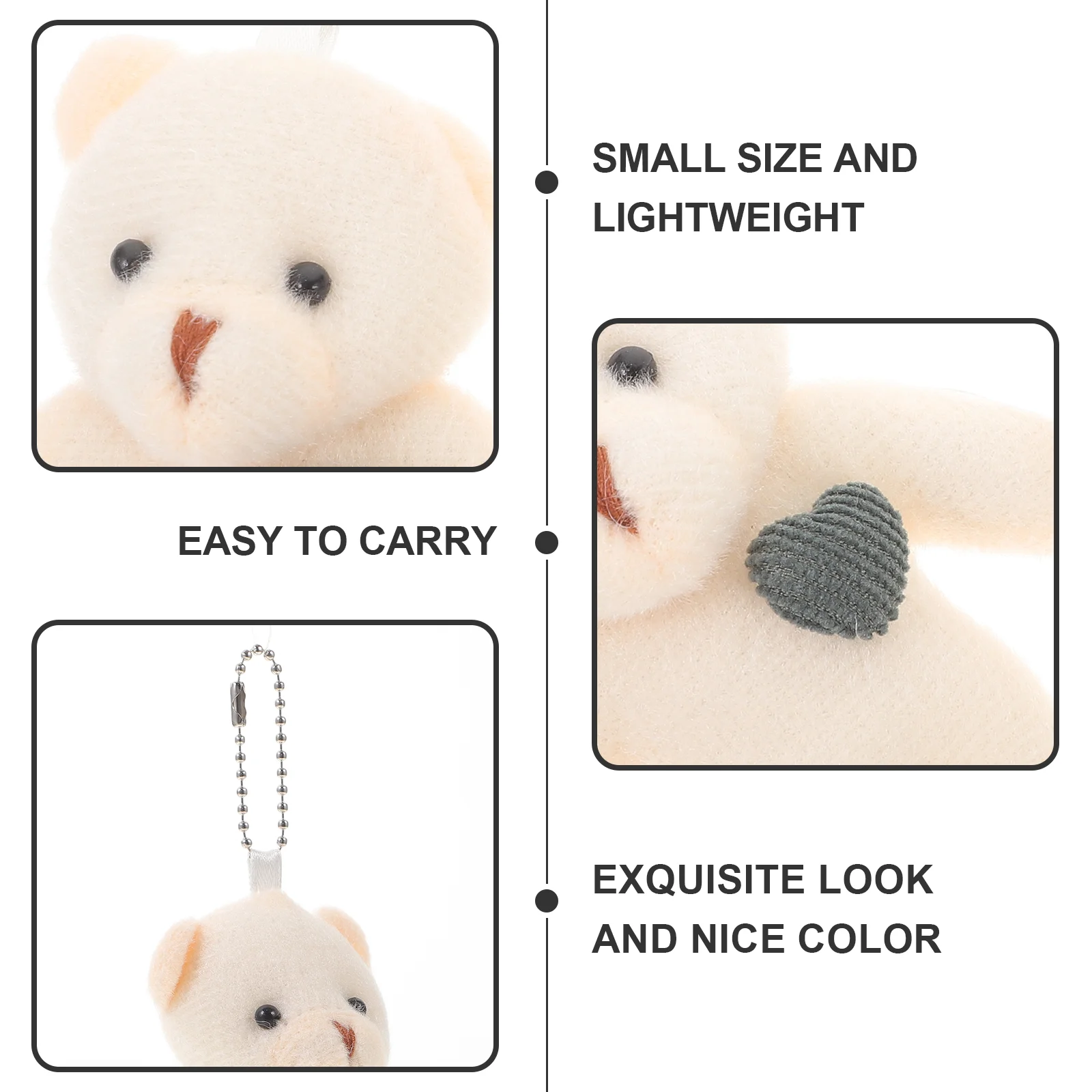 Plush Bear Keychain Purse Backpack Handbag Charms Stuffed Keyring Cute Chains Decorative Pendant Hanging Pendants Cartoon