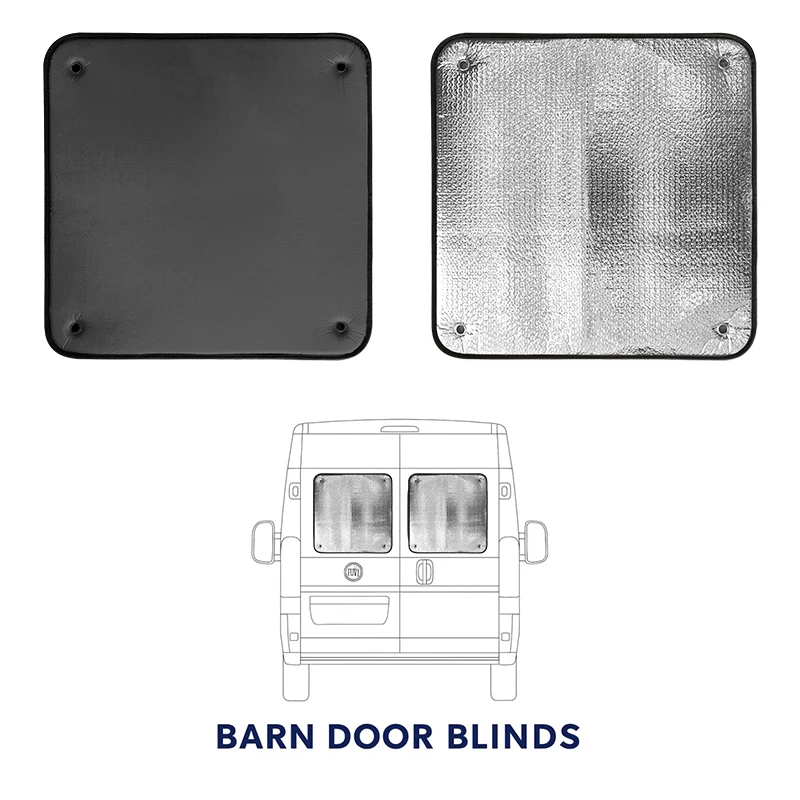 2Pcs Thick Thermal Window Blinds For Fiat Ducato Peugeot Boxer Citroen Relay Barn Door High Insulation Sunshade Curtain Van RV view 6