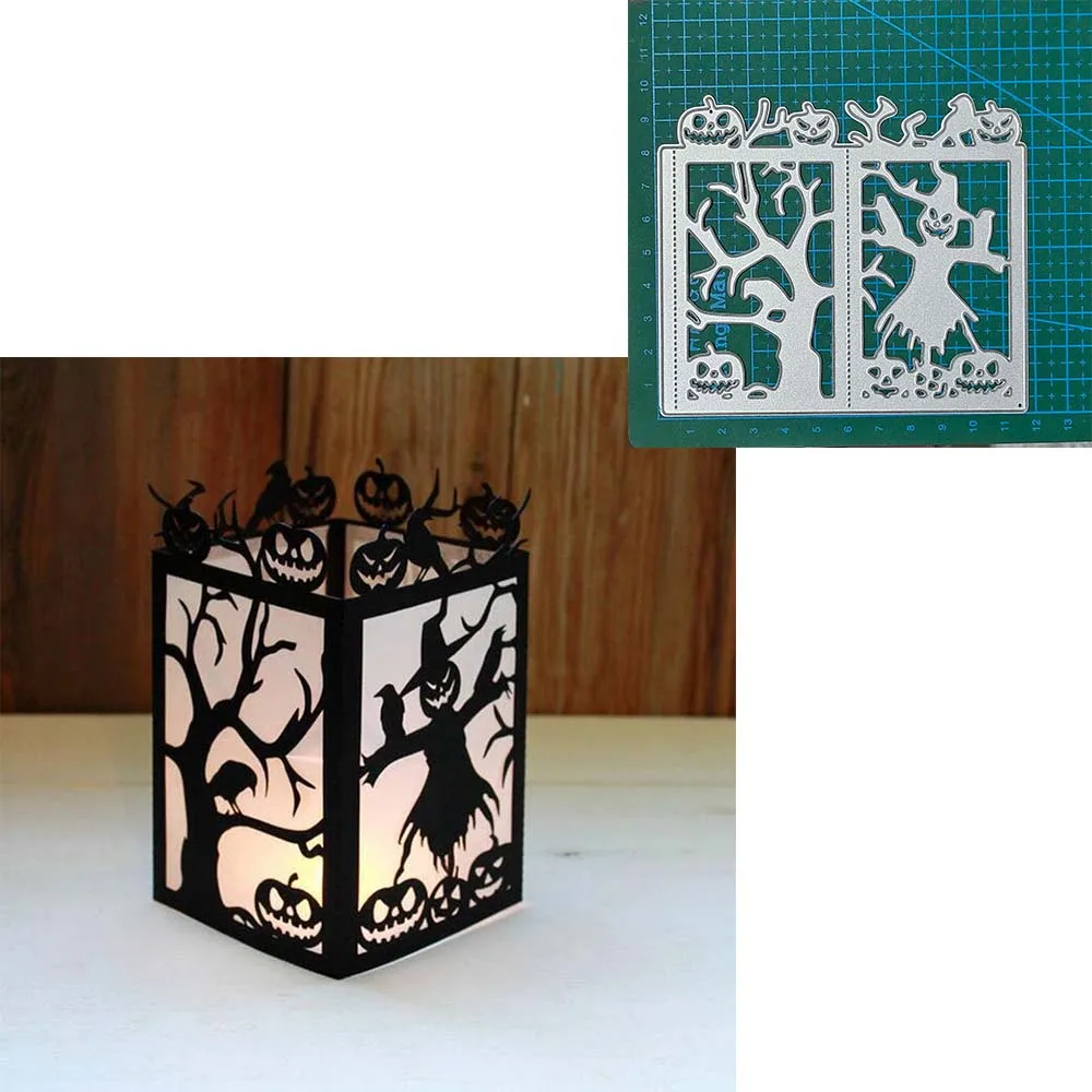 Halloween Box Lantern Candles metal cutting dies Scrapbooking paper craft knife mould blade punch template Embossing stencils