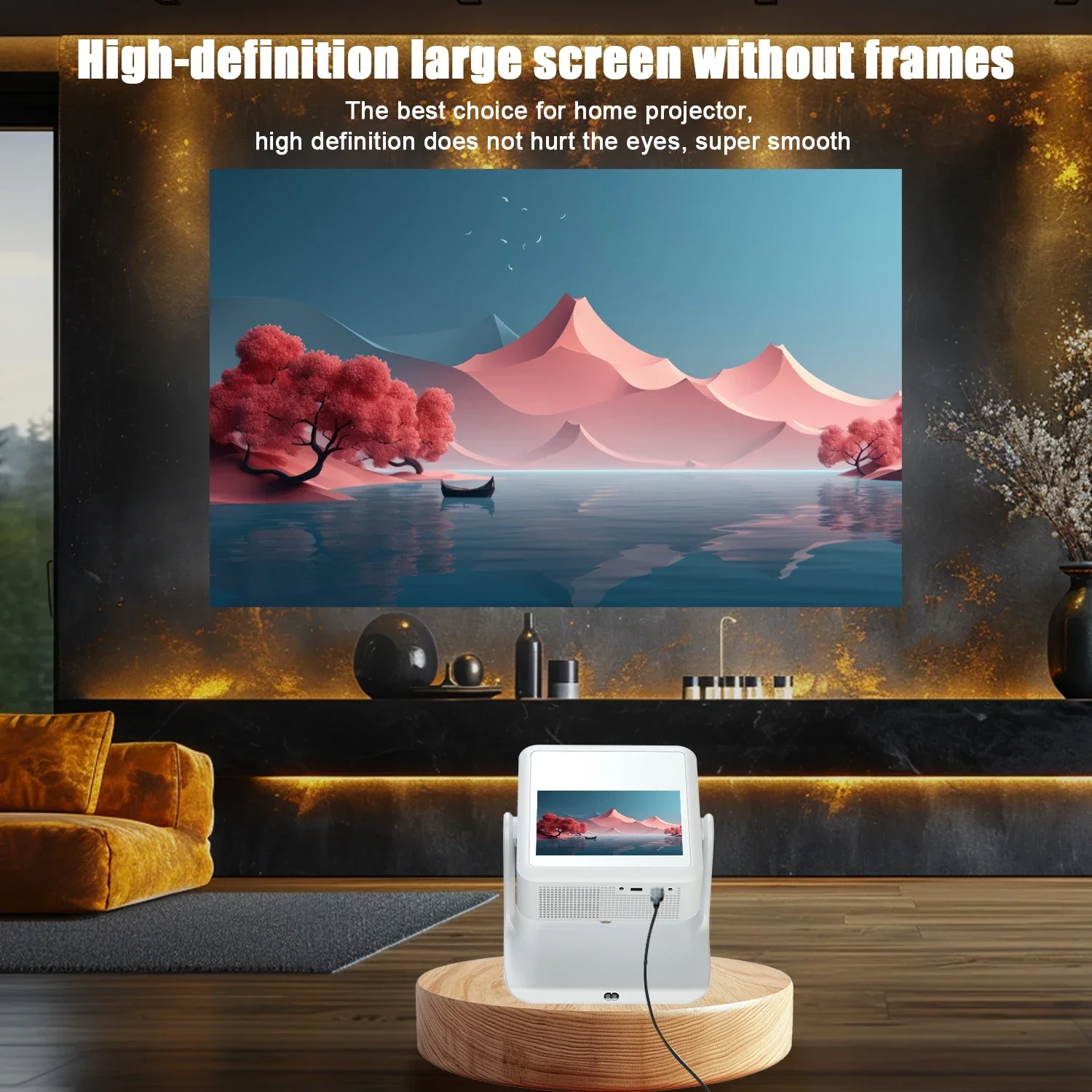 Projector 4K Outdoor Movie Projector HDMI USB with Durable Construction for Various Environments