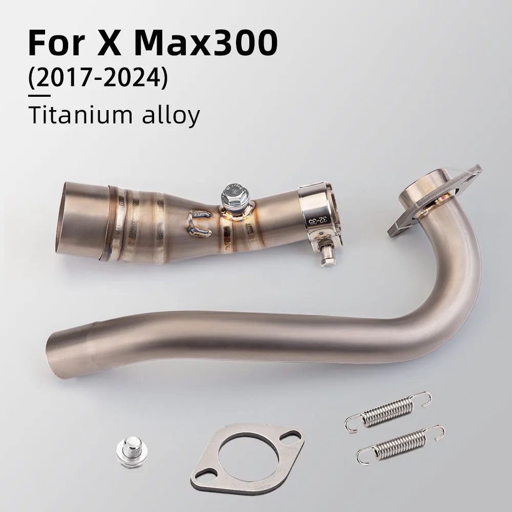 

Titanium Alloy Motorcycle Exhaust Front Middle Pipe Semi-Blue Escape System for Yamaha XMAX XMAX250 XMAX300 2017-2024