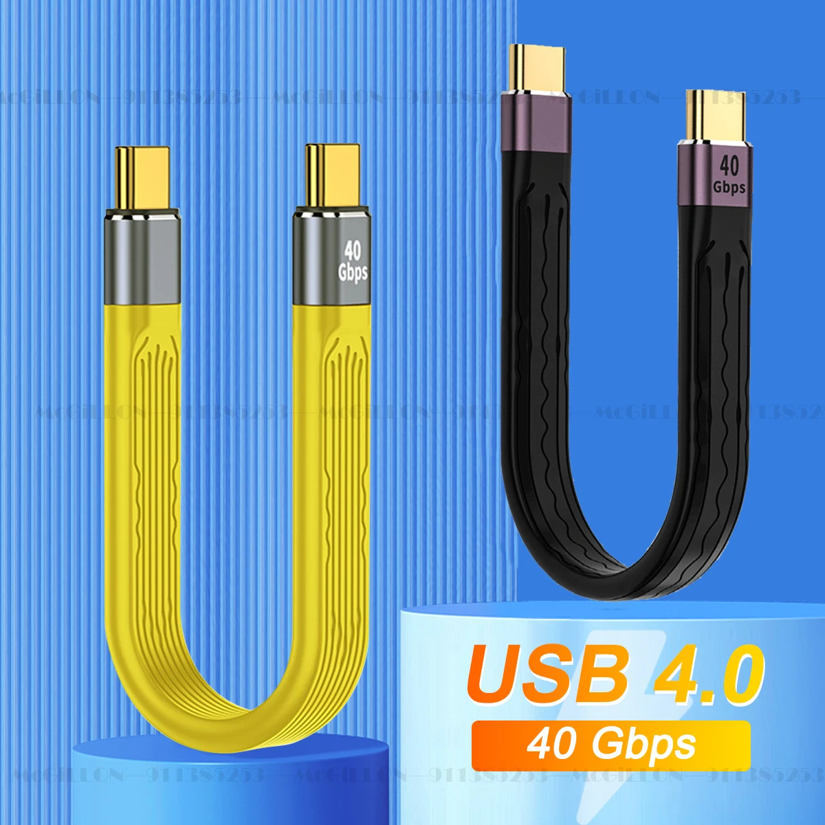 USB4.0 Data Cable 40Gbps USB C to Type C Short Cable PD100W Gen3 8K 60Hz Cabel for iPhone 15  Thunderbolt 3 SSD Power Bank Cord