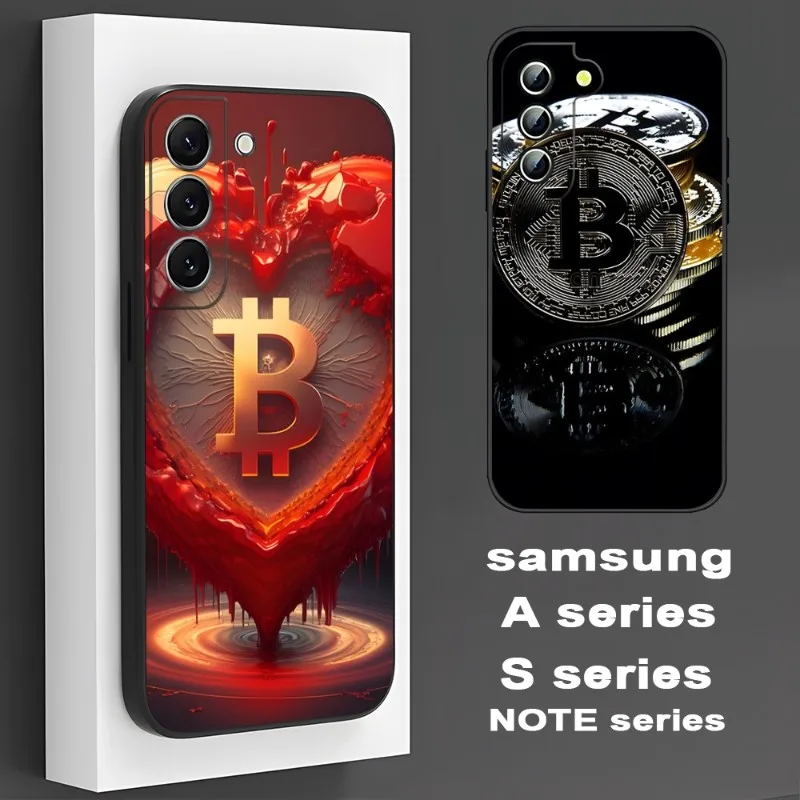 Crypto Currency Bitcoin BTC Creativity Letter Phone Case For Samsung A 23 54 12 10 24 50 31 21 21s 24 42 33 12 32 34 22 14 22