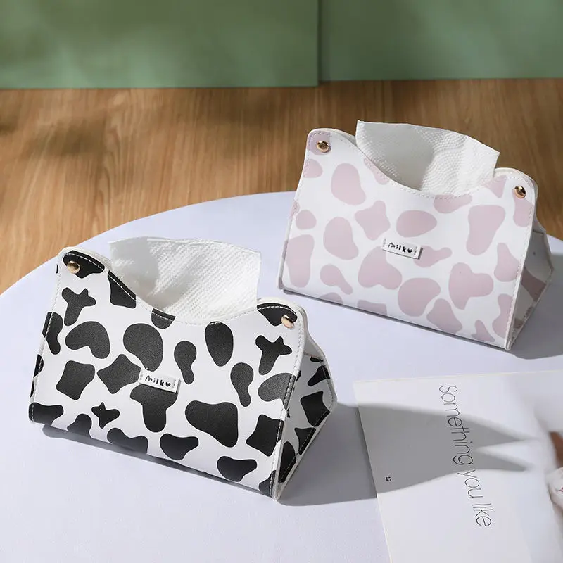 Nordic Ins Home Small Cow Tissue Box Living Room Creative Cute Storage Box Coffee Table Paper Box Holder 티슈 상자 Wholesale