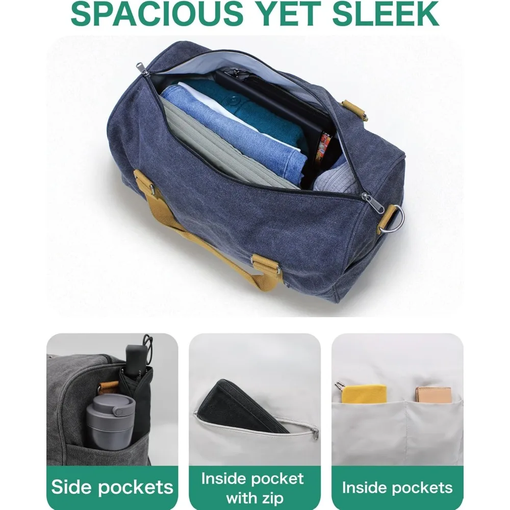 حقائب رياضية للسفر للرجال، واق من المطر لعطلة نهاية الأسبوع للسيدات، حقيبة حمل بأكمام، حقائب كتف قماشية للاستخدام اليومي