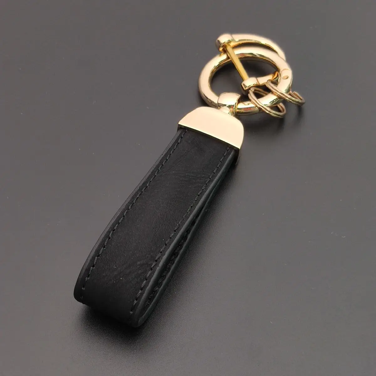 Personalized Leather Key Chain Ring, Custom Gift