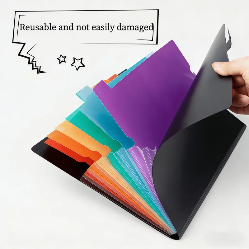 A4 Multi-layer 7-grid Folder,Color Classification File Bag,Student Paper Storage,Office Data Compilation Book,Thickened PP