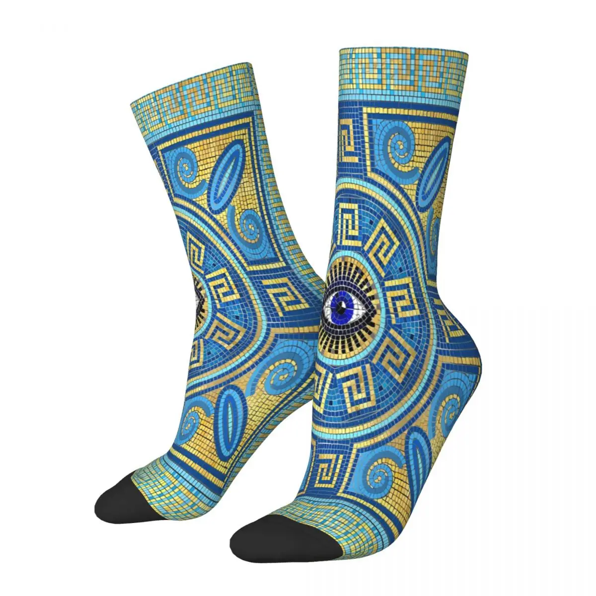 

Mosaic Tile Ornament Evil Eye Socks Male Mens Women Spring Stockings Printed