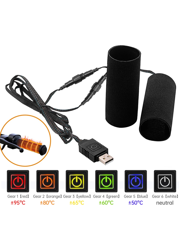 Podgrzewane manetki motocyklowe Extractme 5V USB 6-stopniowe ogrzewanie elektryczne, antywibracyjne, antypoślizgowe, szybkie nagrzewanie. — 2