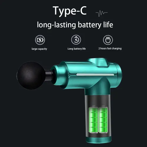 Imagen 2 del producto Pistola de Fascia profesional, vibración de alta frecuencia, pistola de masaje de tejido muscular profundo, masajeador corporal relajante después del ejercicio físico