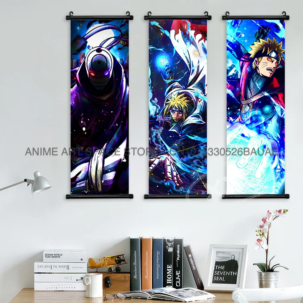 Naruto hängende Gemälde Boruto Leinwand Wandkunst Anime Poster Home Decor Neueste Schlafzimmer Cartoon Sasuke Uchiha Scrolls Bilder – Detail 4