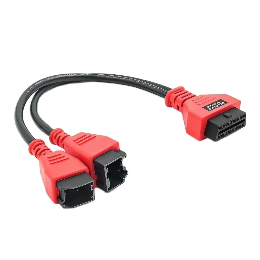 For Chrysler OBD2 Extension Adapter Cable 12pin 8Pin to 16pin FCA Male to Female Car Diagnostic Auto Tool Connector For Alfaobd