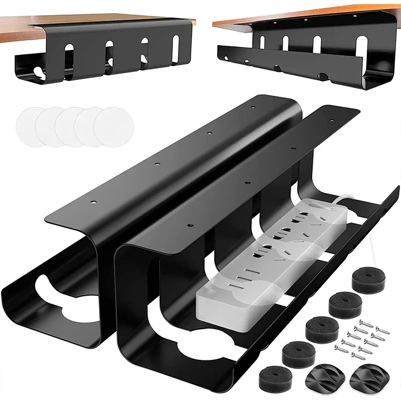 

Expandable Under Desk Cable Storage Rack Management Tray Desk Socket Holder Wire Cord Power Strip Adapter Wire Organizer Shelf