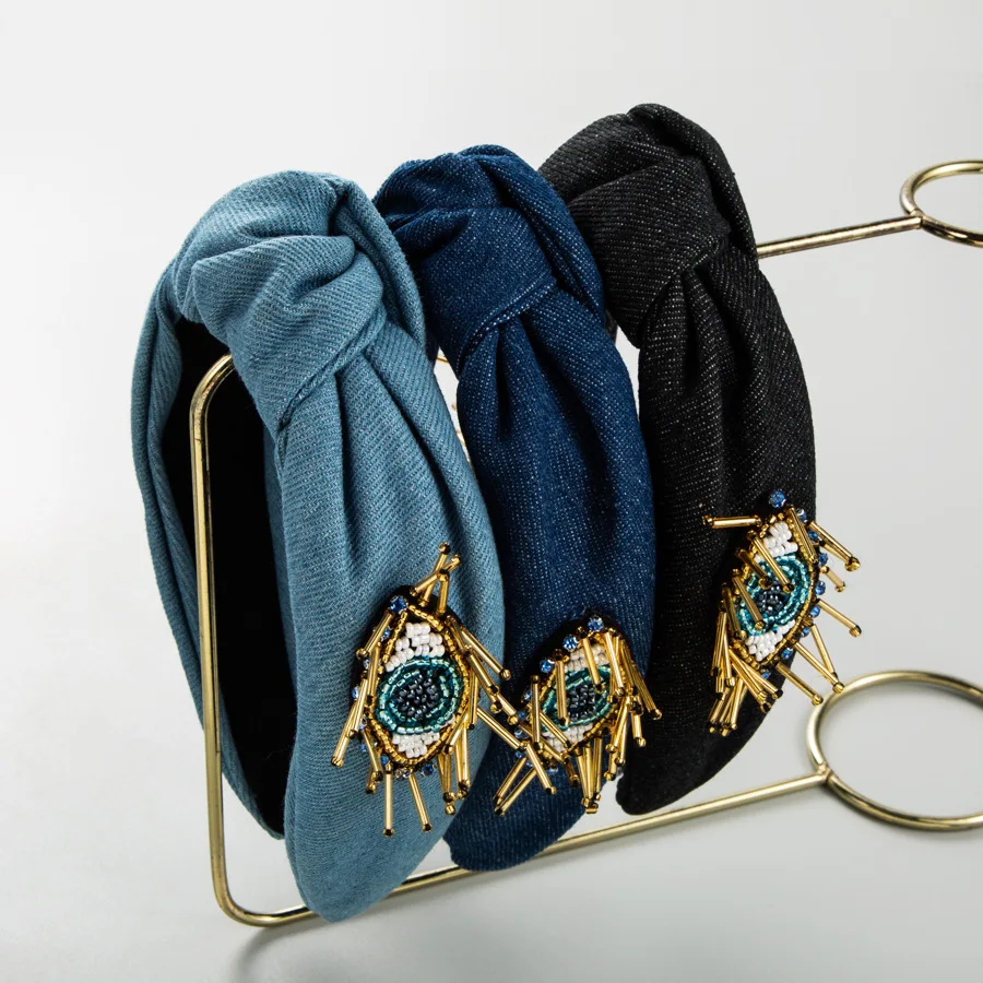 tiara-de-moda-com-no-central-em-tecido-jeans-olho-do-diabo-acessorio-de-cabelo-retro-com-personalidade-e-temperamento-atacado