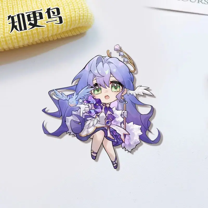 2 buah baru Anime Honkai: Star Rail Robin gambar model lencana bros pin kartun akrilik tas sekolah liontin hadiah untuk teman-teman