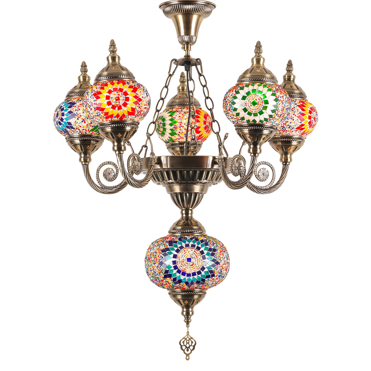 

Xinjiang Restaurant Card Block Chandelier Cafe Hotel B & B Bar Turkish Exotic Handmade Glass Chandelier