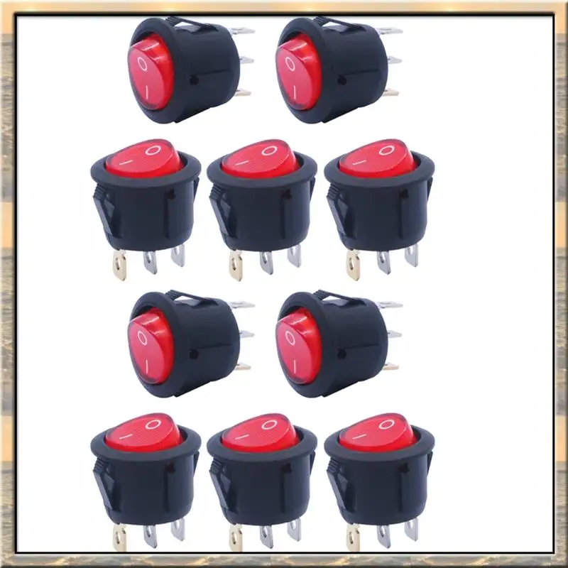 

AFBC 10 шт. кулисный переключатель 3-контактный 2-позиционный круглый тип с индикатором корабельного типа круглая волна для различных применений