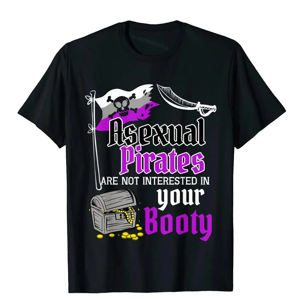 New Arrival Asexual  Booty Funny Pride Flag LGBTQ Funny Gift T-Shirt Tops Shirts New Coming Print Cotton Men T Shirts Geek