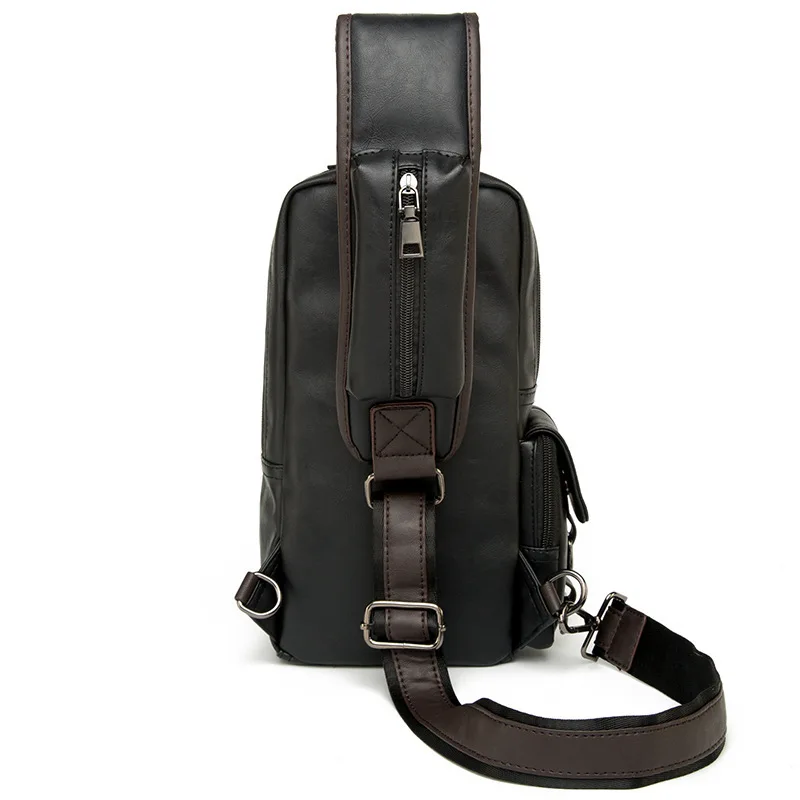Men\'s fashionable Retro style small chest bag Korean version casual men\'s crossbody bag shoulder bag