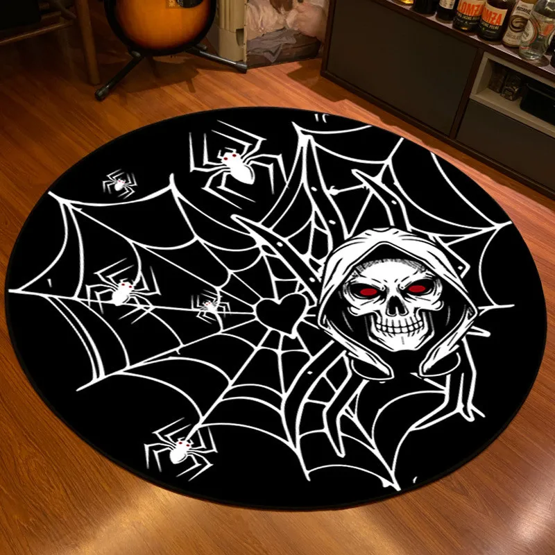 Gothic Halloween Living Room Rug Dark Horror Decor Dove Velvet Floor Mat Soft Non-slip Area Carpet for Home Gothic Room Decor