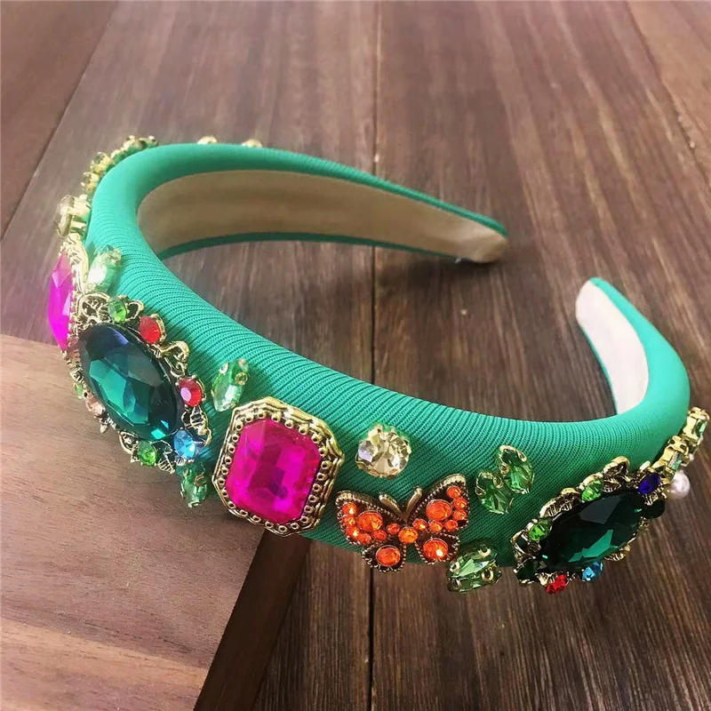 2024 New Butterfly Baroque Rhinestone Headband Hairbands For Women Crystal Rhinestone Hairband Headband Girls Hair Accessories