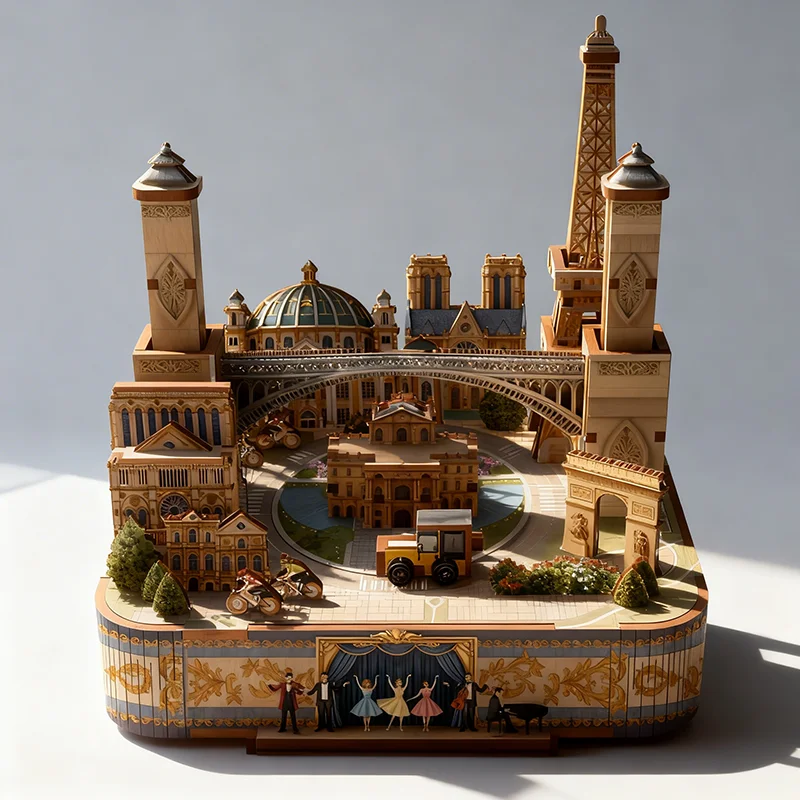 Parisian Style 3D Wooden Model Kit Iconic Cityscape Design DIY Assembly Romantic European Vibe Gift for Travel Enthusiasts Home