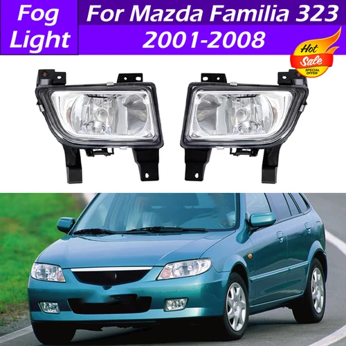 Luz antiniebla para el parachoques delantero del coche, lámpara antiniebla con bombilla, para Mazda Familia 323, 2001, 2002, 2003-2008