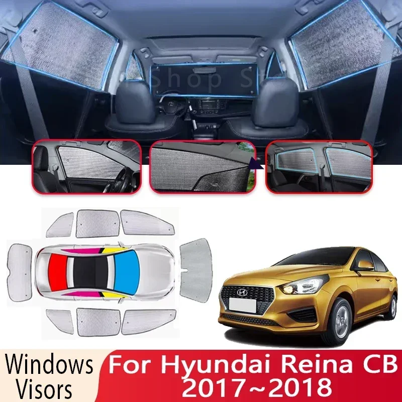 Car Sun Shade For Hyundai Reina CB 2017~2018 Windshield Sunshade Heat Insulation Auto Sun protection shield Visor Accessories