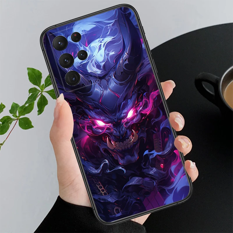 Oni Mask Japan Phone Case For Samsung S24 S23 S22 S21 S20 Ultra S20 S22 S21 S23 S20 FE S24 Plus