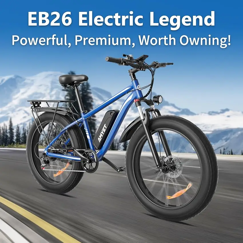 AMYET Electric Bike EB26 Adults Electric Bicycle Peak 1500W 48V 15AH e bike 26