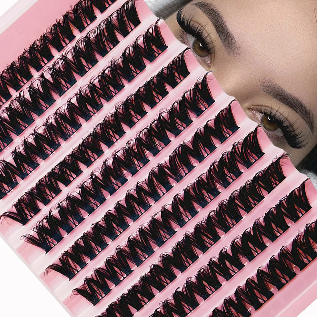 80 Clusters aus gemischtem Cluster-Wimpern, segmentierte Verlängerung, dicke D-Curl, 15 mm natürlicher Stil, schaffen ein auffälliges Aussehen