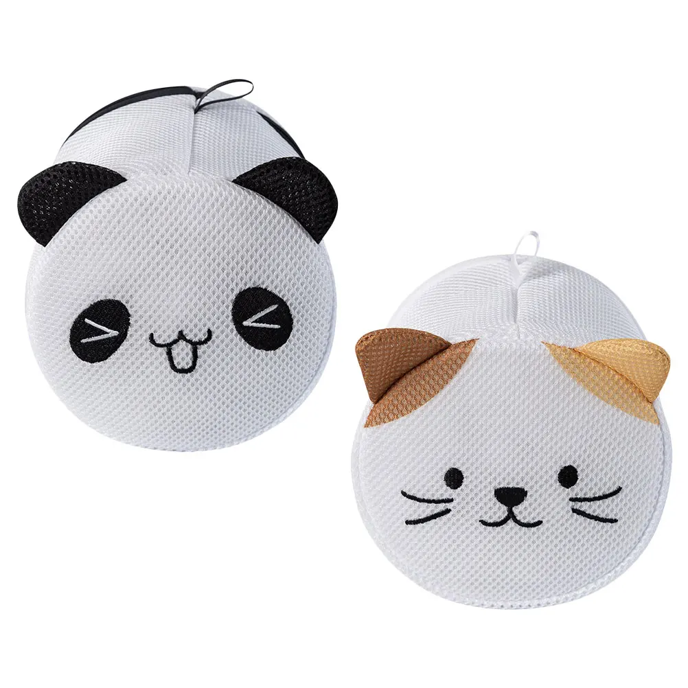 2 قطعة أكياس غسيل القط الكرتون أكياس الغسيل الشبكية للحساسة غسالة الجوارب الملابس الداخلية سستة إغلاق خفيفة الوزن