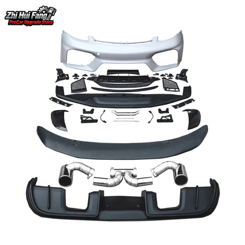 

Suitable for Porsche 718 Modification Upgrade GT4 Body Kit PP Injection Front Bumper Rear Lip Spoiler Exhaust Vent