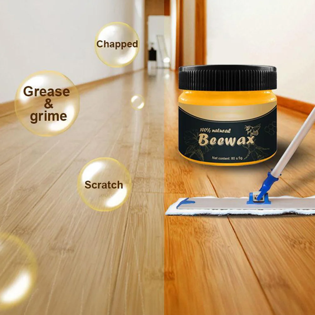 

4Pcs Natural Beeswax Furniture Care Wax Waterproof Polishing Maintenance for Wood Floors Seals Stamps Long Lasting Polish