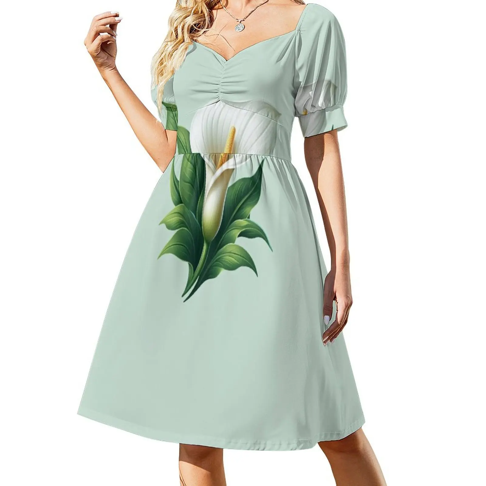 カラリリー プレッピースタイル ミニドレス 女性用 Aライン ルーズフィット カジュアル デイドレス カラリリー レディース服