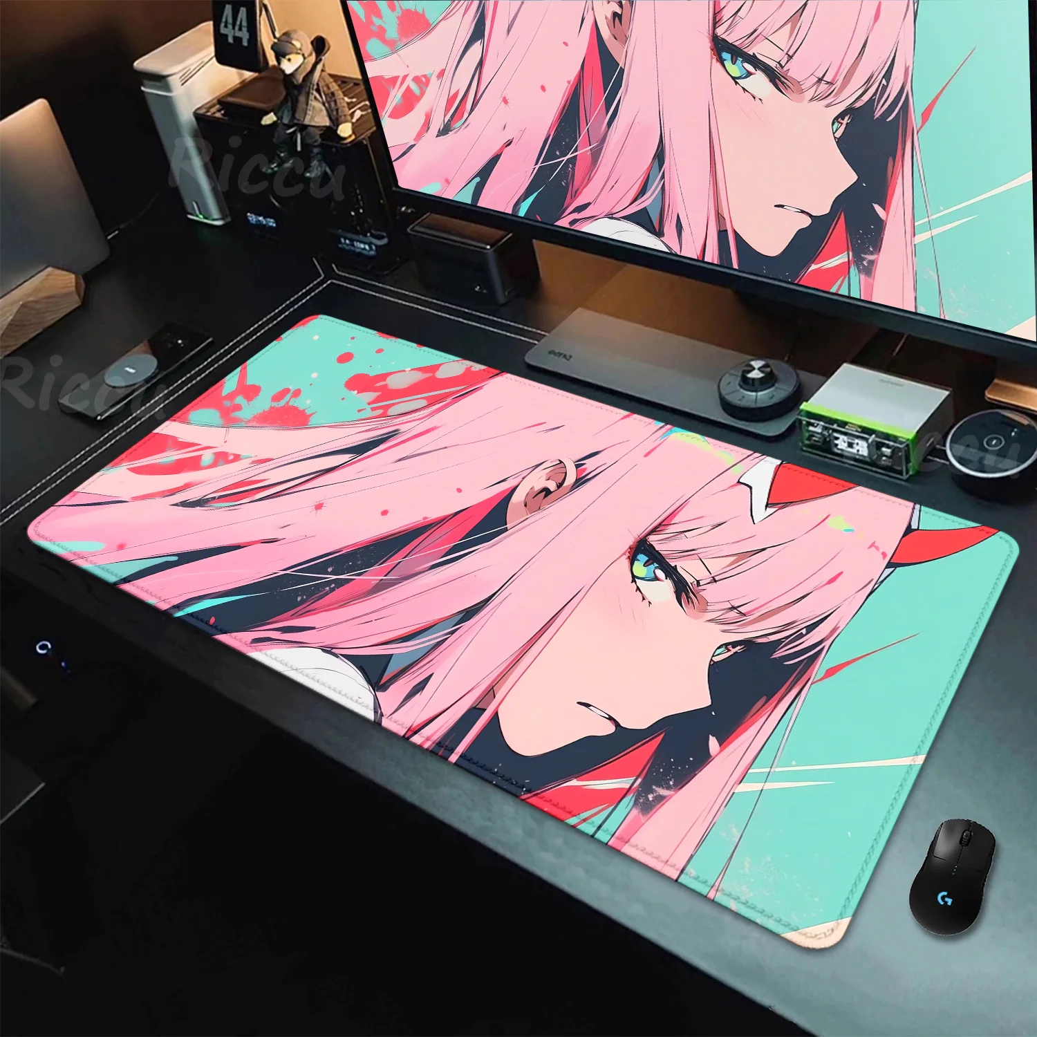 Duża podkładka pod mysz Anime Darling in the FranXX 02 Gaming Mousepad Big Mouse Mat Zero Two XXL 90x40 HD Print Keyboard Pads Desm Mat