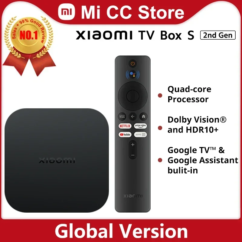 

Глобальная версия Xiaomi Mi TV Box 2-го поколения 4K Ultra HD Google TV 2 ГБ 8 ГБ Dolby Vision HDR10+ Google Assistant Smart Mi Box S Player