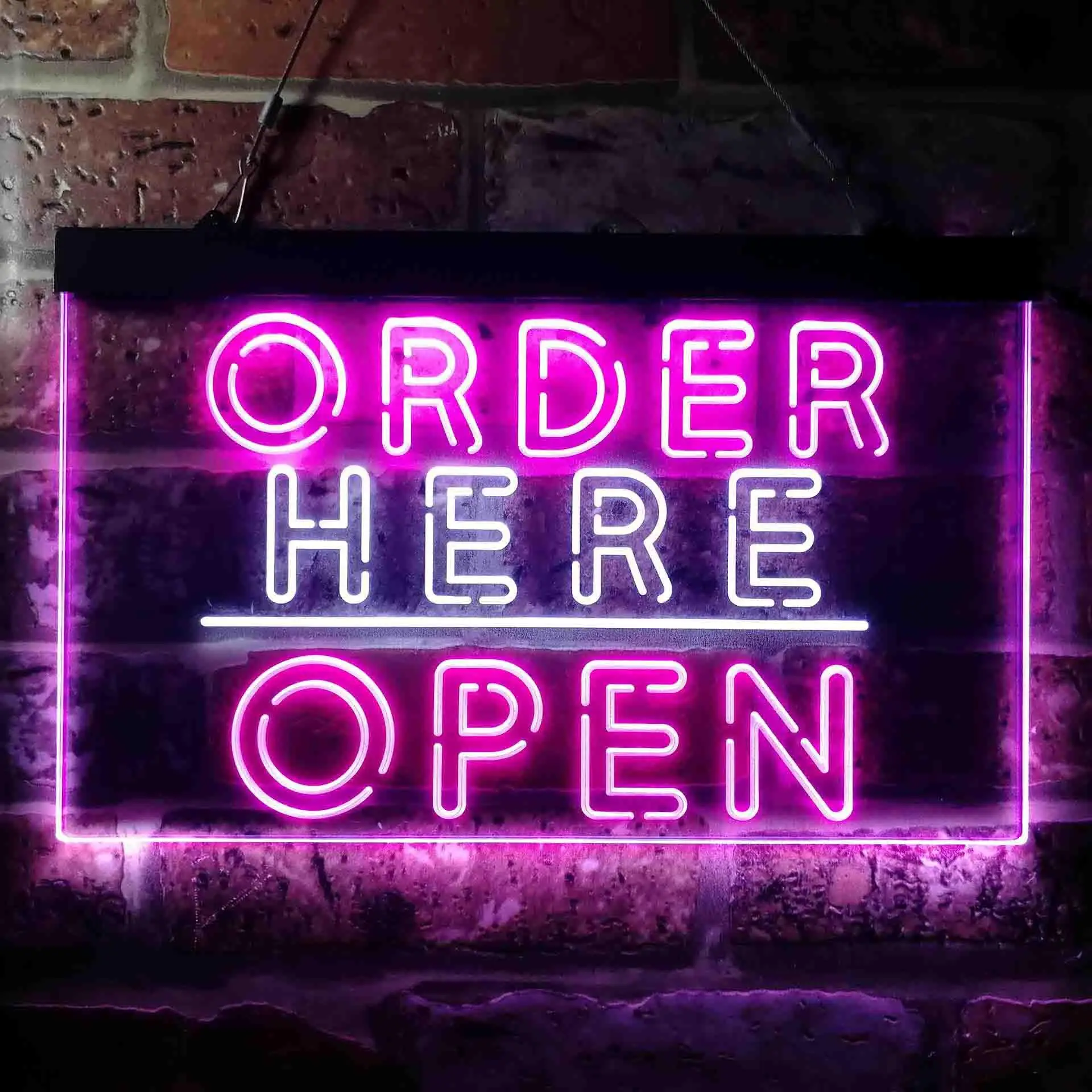 Order Here. Open Dual Color Led Neon Sign st6-i3647