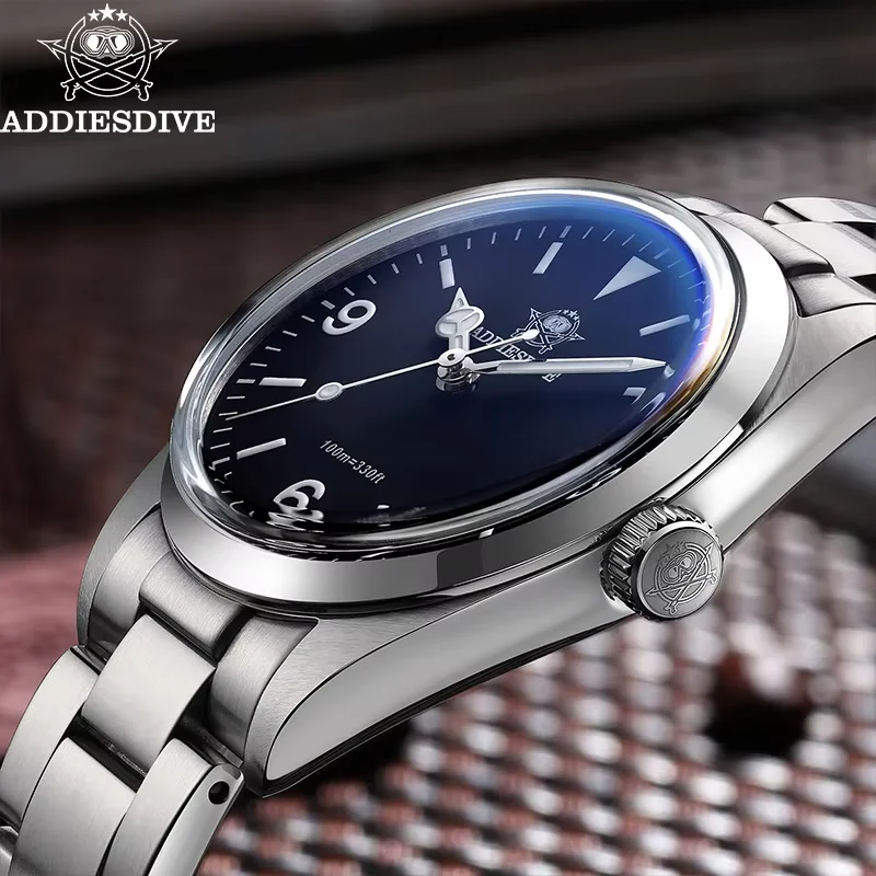 

ADDIESDIVE мужские часы 36 мм с сапфировым стеклом VH31 кварцевые часы светящиеся 100 м водонепроницаемые роскошные наручные часы relogios masculino