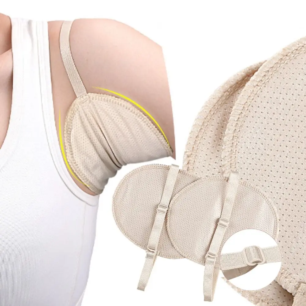 with Shoulder Strap Underarm Sweat Pads Polyester Reusable Armpit Absorbing Guards Adjustable Breathable