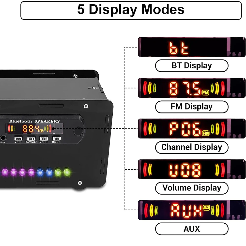 DIY Bluetooth-Compatible Speaker Kit LED FM Radio USB Mini Home Sound Amplifier with Digital Display Soldering Project Practice