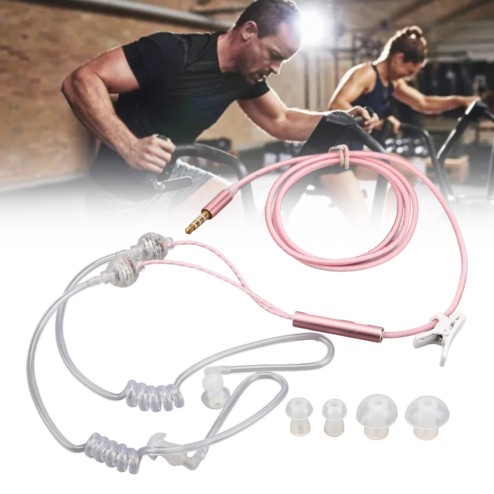 Air Tube Earbuds Binaural Noise Reduction 3.5mm Air Tube Headset Radiation  Portable Ergonomic for Tablet