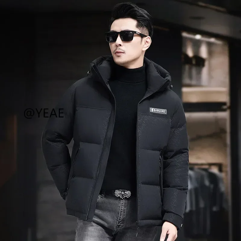 YEAE Designer Clothes Men Duck Down Short Lightweight Men's Down Jacket Luxury Padding Padded Jacket Male Cold Coat for Winter