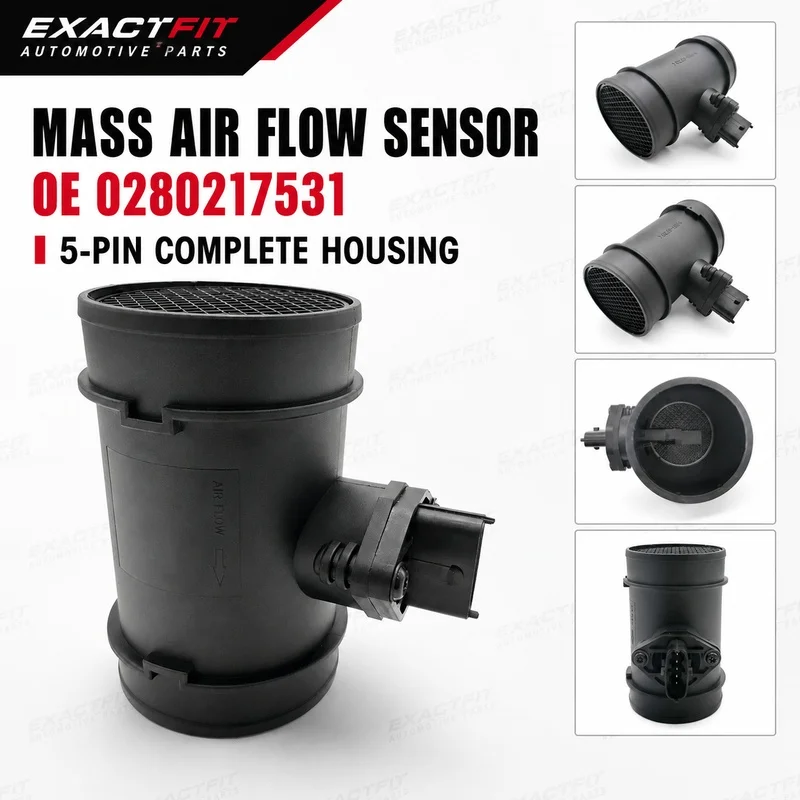 Mass Air Flow Sensor for Alfa Romeo 156 166 GTV Lancia Kappa Fiat Ducato 2.5L 3.0L | OE 0280217531 | 5-Pin Complete Housing