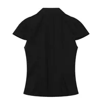 Summer Y2K Vintage Polka Dot Short Sleeve Blouse For Women V Neck Collared Ruched Bodycon Slim Fit Casual Daily Streetwear Shirt 5