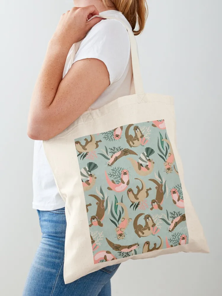 Otter Collection - Mint Palette Tote Bag Women bags reusable grocery bags