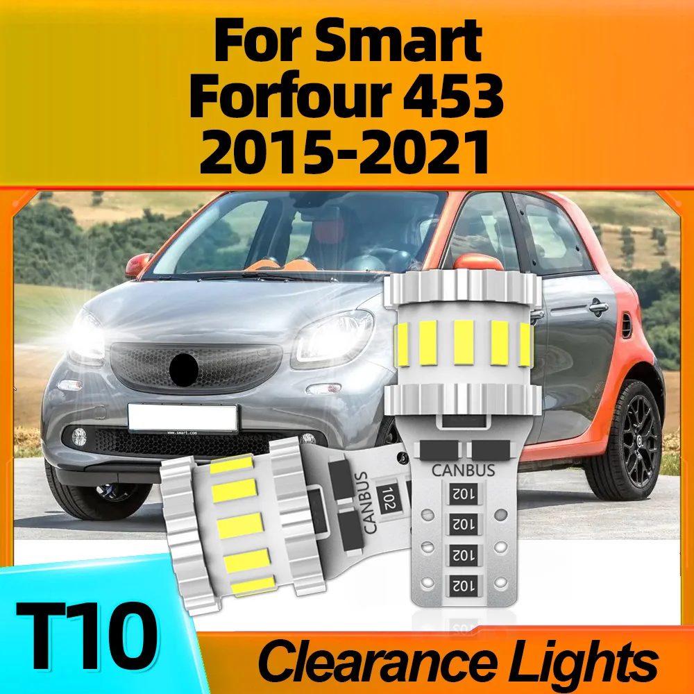 

2Pcs LED Clearance Lights 800LM T10 W5W Auto Bulbs Canbus No Error For Smart Forfour 453 2015 2016 2017 2018 2019 2020 2021